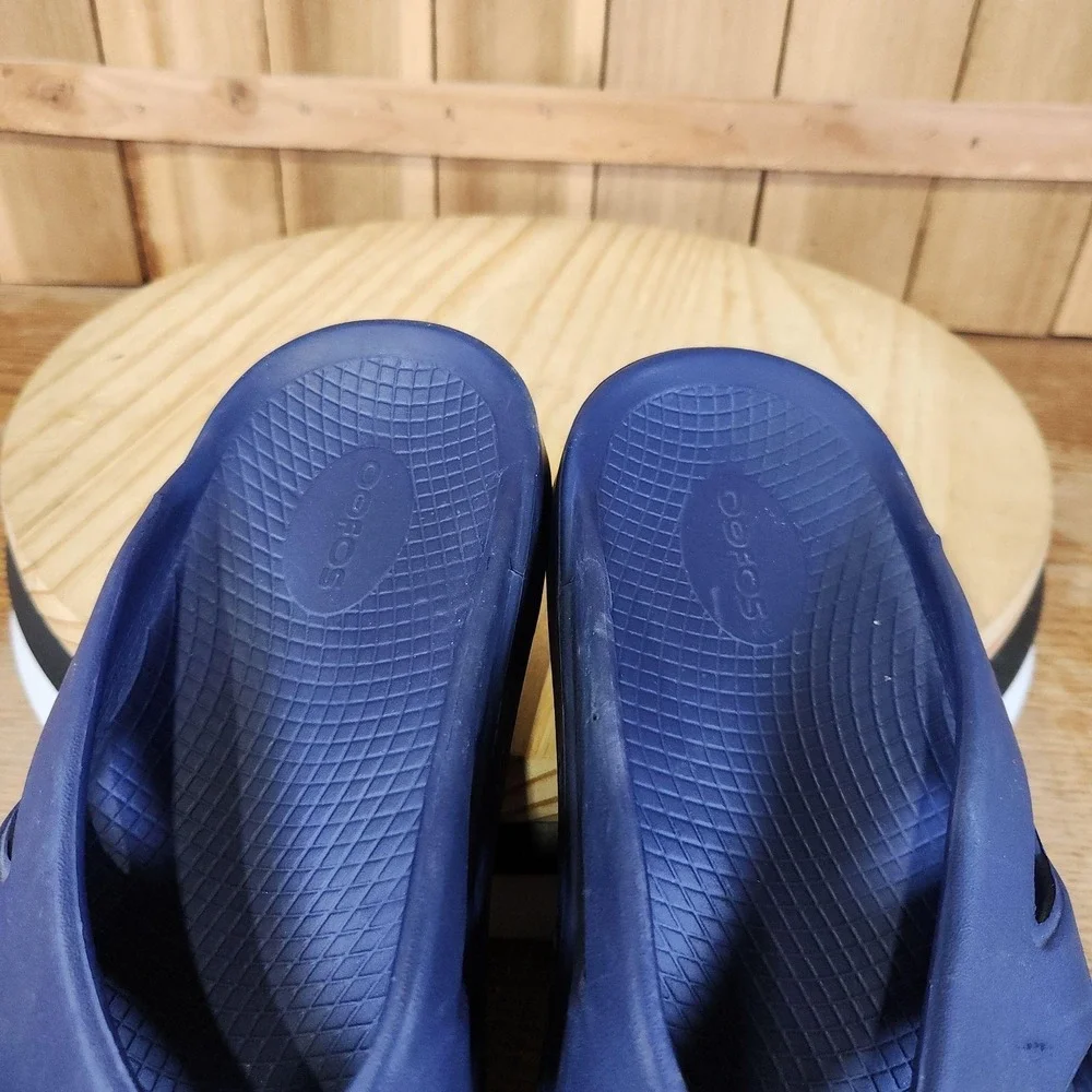 Oofos OOriginal Sandals Mens 11 Blue Thong Flip Flop Cushioned Slip On Comfort